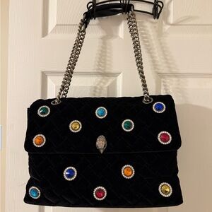 Kurt Geiger Kensington XXL Embellished Velvet Shoulder Bag